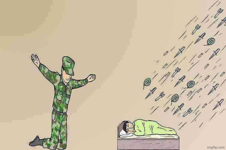 Soldier not protecting child | image tagged in soldier not protecting child | made w/ Imgflip meme maker
