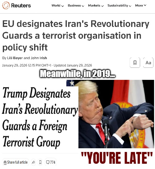 image tagged in iran,politics,european union,donald trump | made w/ Imgflip meme maker