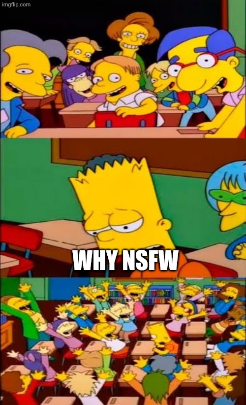 say the line bart! simpsons | WHY NSFW | image tagged in say the line bart simpsons | made w/ Imgflip meme maker