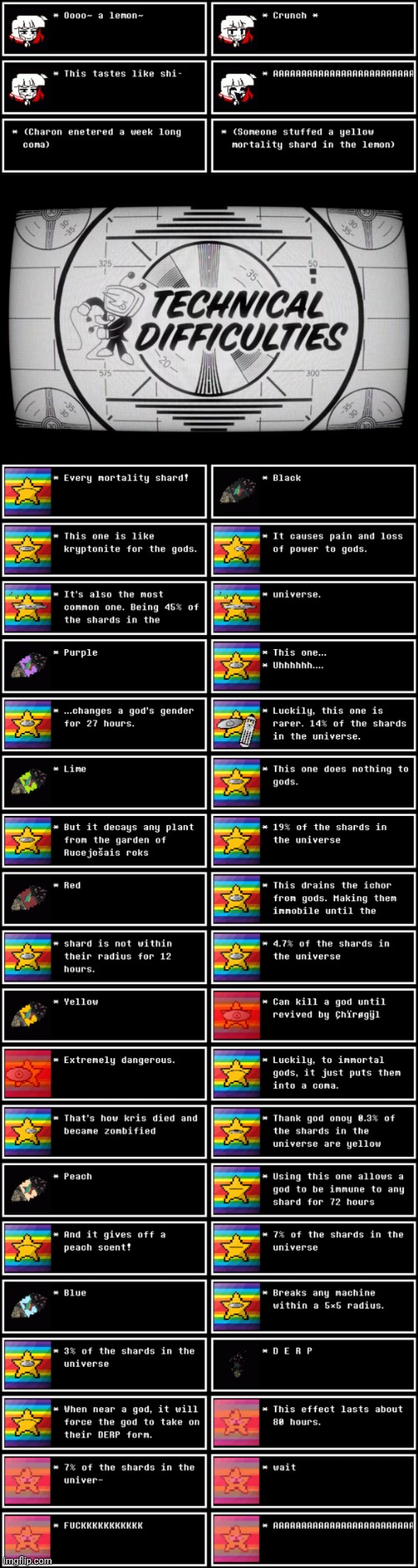 mmmh tasty susie (80 hours until I turn back to normal) | image tagged in technical difficulties | made w/ Imgflip meme maker