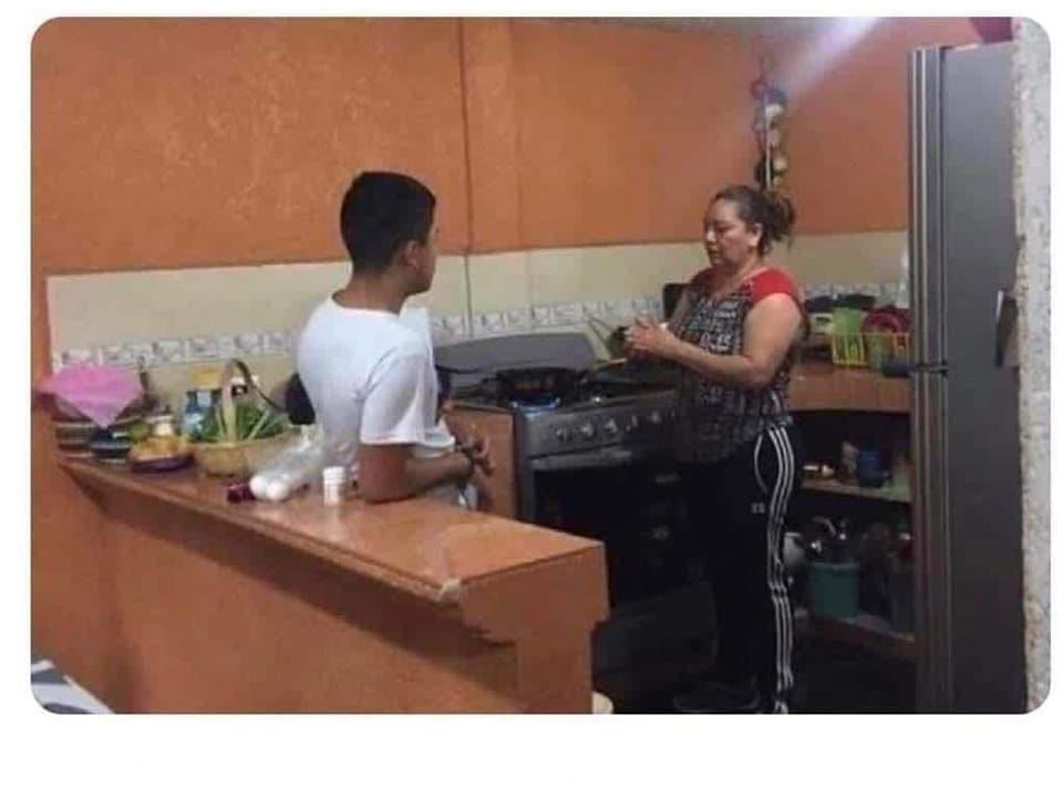 Mom kitchen Blank Meme Template