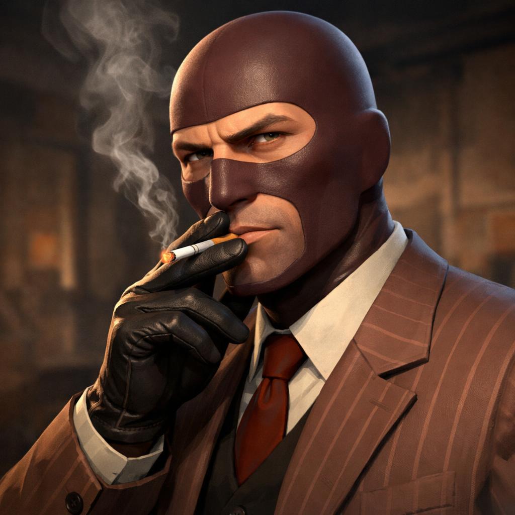 High Quality Team Fortress 2 Spy smoking a cigarette Blank Meme Template