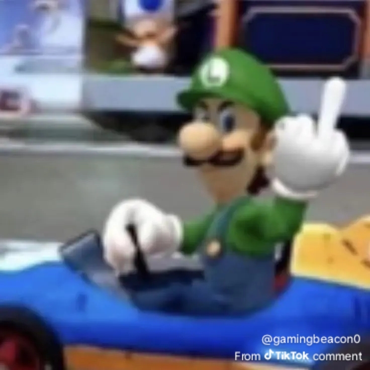 Luigi middle finger Blank Meme Template