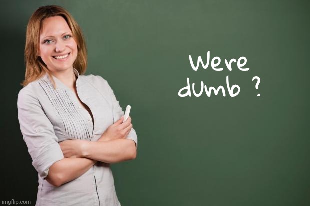 Teacher Meme | Were dumb ? | image tagged in teacher meme | made w/ Imgflip meme maker