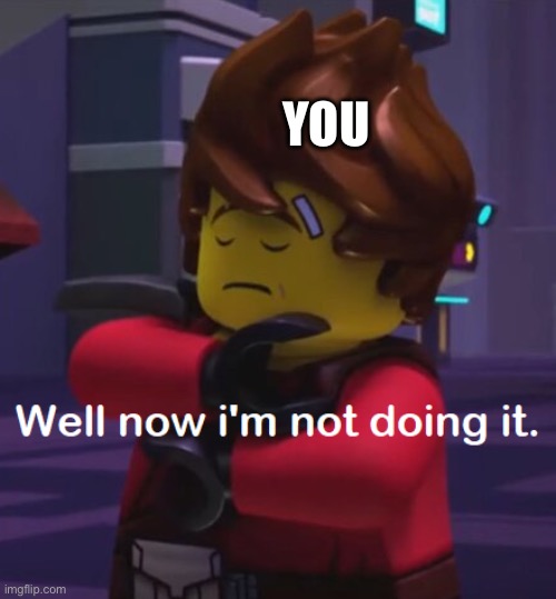 Well now i'm not doing it (Kai) | YOU | image tagged in well now i'm not doing it kai | made w/ Imgflip meme maker