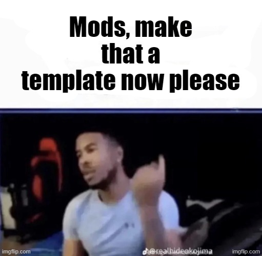 Mods, make that a template now please | image tagged in mods make that a template now please | made w/ Imgflip meme maker