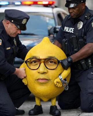 Con Lemon and cops Blank Meme Template