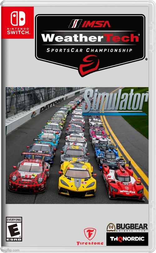 IMSA | image tagged in nintendo switch,racing,endurance racing,race car,imsa,fake switch games | made w/ Imgflip meme maker