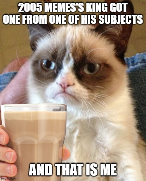 Grumpy Cat Meme | 2005 MEMES'S KING GOT ONE FROM ONE OF HIS SUBJECTS AND THAT IS ME | image tagged in memes,grumpy cat | made w/ Imgflip meme maker