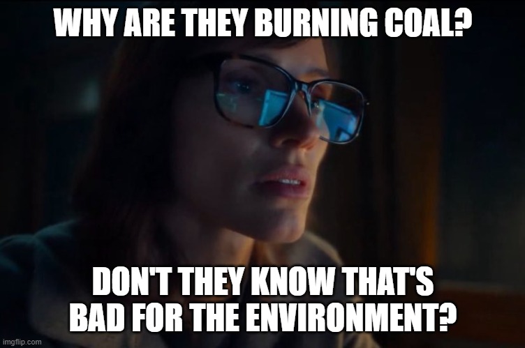 Savant | WHY ARE THEY BURNING COAL? DON'T THEY KNOW THAT'S BAD FOR THE ENVIRONMENT? | image tagged in the savant | made w/ Imgflip meme maker
