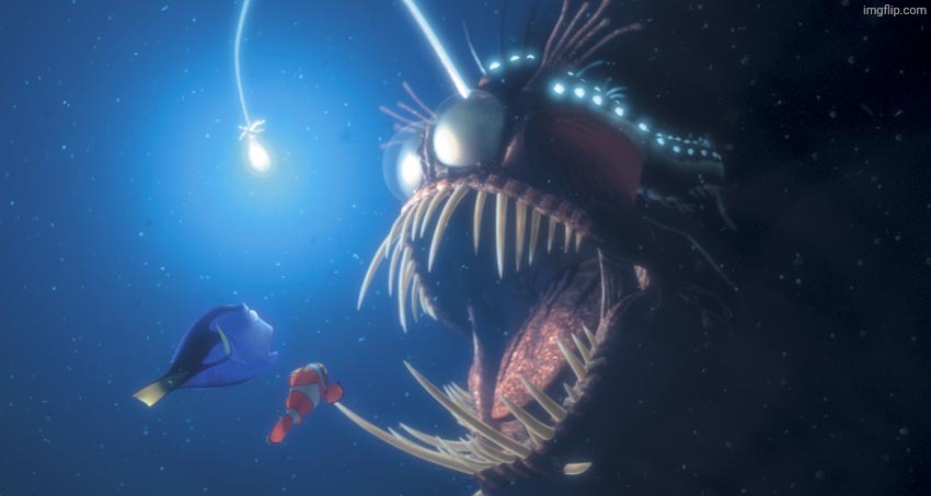 Finding Nemo Angler Fish | image tagged in finding nemo angler fish | made w/ Imgflip meme maker