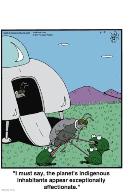 Rubes | image tagged in comics,rubes,alien insect,frogs,affectionate | made w/ Imgflip meme maker