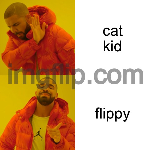 Drake Hotline Bling Meme | cat kid; flippy | image tagged in memes,drake hotline bling | made w/ Imgflip meme maker