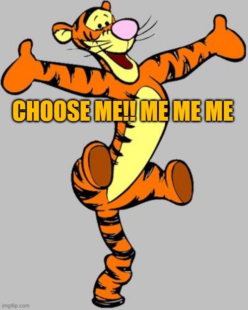 Tigger | CHOOSE ME!! ME ME ME | image tagged in tigger | made w/ Imgflip meme maker