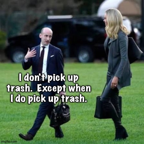 Lil Goebbels | I don't pick up trash.  Except when I do pick up trash. | image tagged in lil goebbels | made w/ Imgflip meme maker