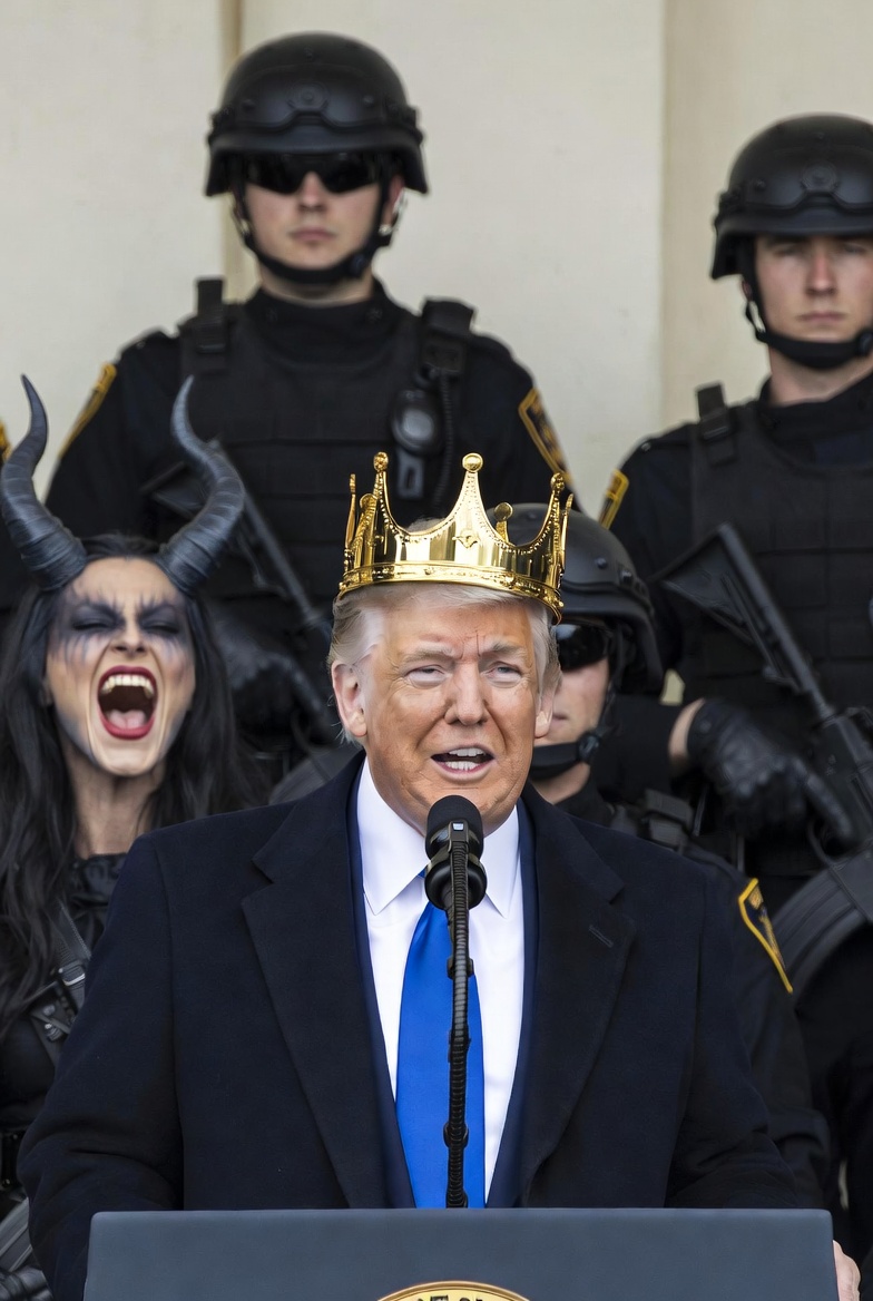 King Donald Trump Satan secret police ICE gestapo Blank Meme Template