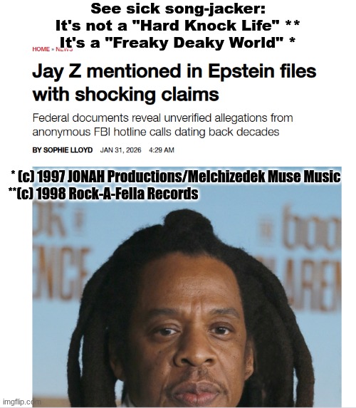 The True and Only God, Almighty Yahweh, sees EVERYTHING! Chumpster. | See sick song-jacker:
It's not a "Hard Knock Life" **
It's a "Freaky Deaky World" *; * (c) 1997 JONAH Productions/Melchizedek Muse Music
 **(c) 1998 Rock-A-Fella Records | image tagged in prince | made w/ Imgflip meme maker