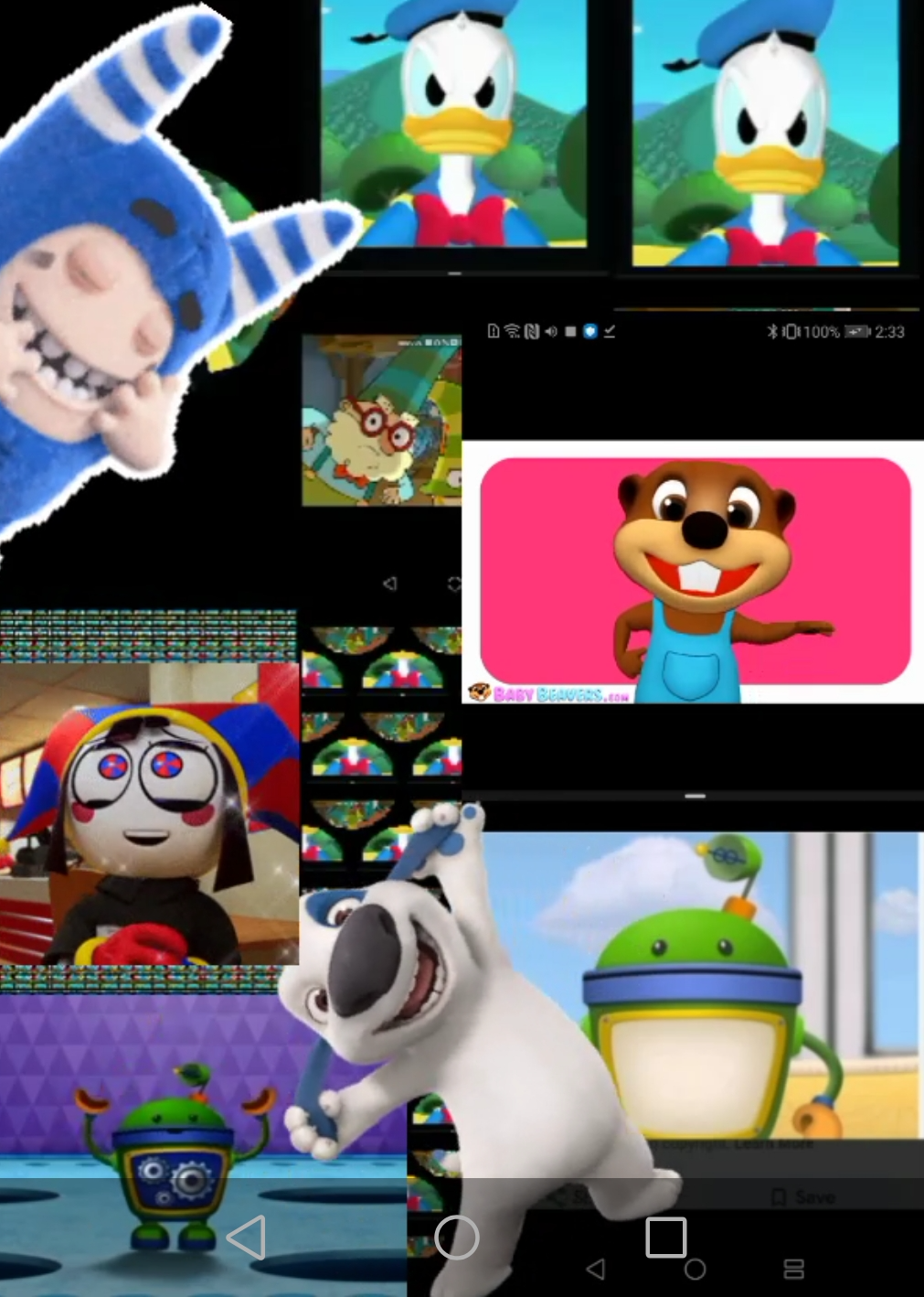 Pogo pomni hank Billy beaver Donald duck bot and himself Blank Meme Template