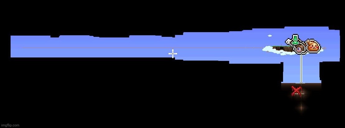 Terraria Skyblock progress | image tagged in terraria,video games,gaming,nintendo switch,screenshot | made w/ Imgflip meme maker