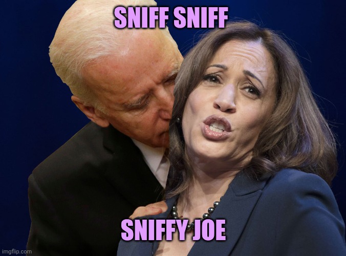 Biden sniffing Kamala Harris | SNIFF SNIFF; SNIFFY JOE | image tagged in biden sniffing kamala harris | made w/ Imgflip meme maker