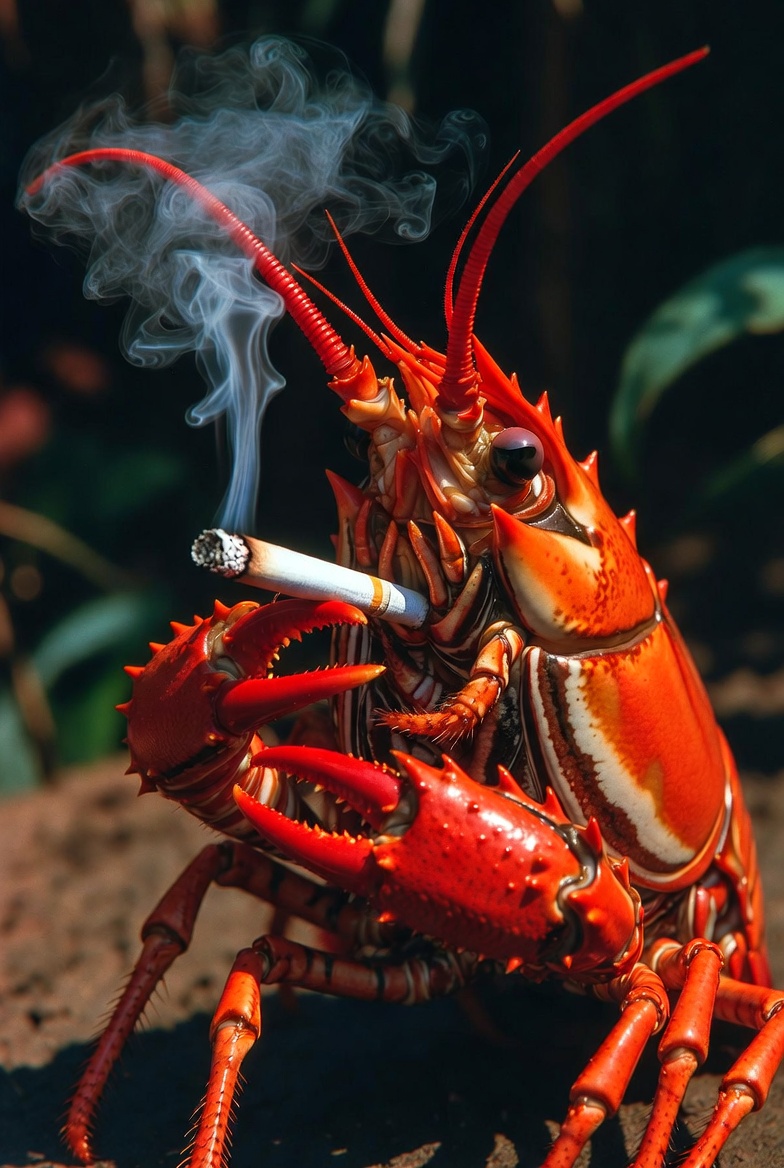 Smoking Lobster Blank Meme Template