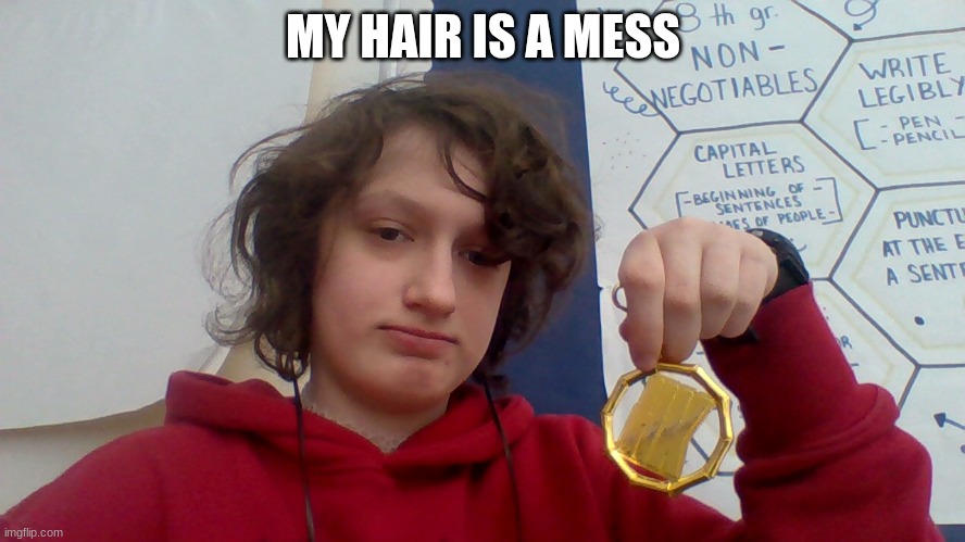 I Think Its Gold- | MY HAIR IS A MESS | made w/ Imgflip meme maker