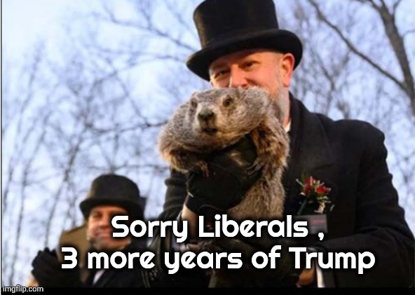 Now they can cry about Phil | Sorry Liberals , 3 more years of Trump | image tagged in groundhog day,guys i have bad news,for you not me,winter,that too,apply cold water to burned area | made w/ Imgflip meme maker