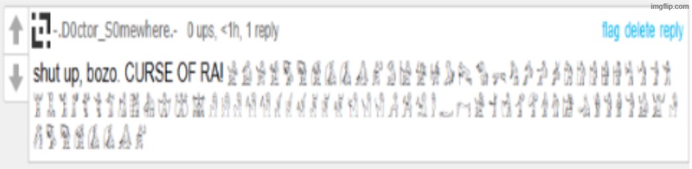 shut up bozo. CURSE OF RA! | image tagged in shut up bozo curse of ra | made w/ Imgflip meme maker