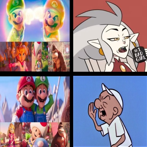 mario and friends hates old lady likes old man | image tagged in mario and friends hates likes who,super mario bros,the owl house,mr magoo,crossover memes,old people | made w/ Imgflip meme maker
