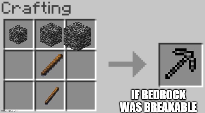 Synthesis | IF BEDROCK WAS BREAKABLE | image tagged in synthesis,minecraft memes,lose braincells | made w/ Imgflip meme maker