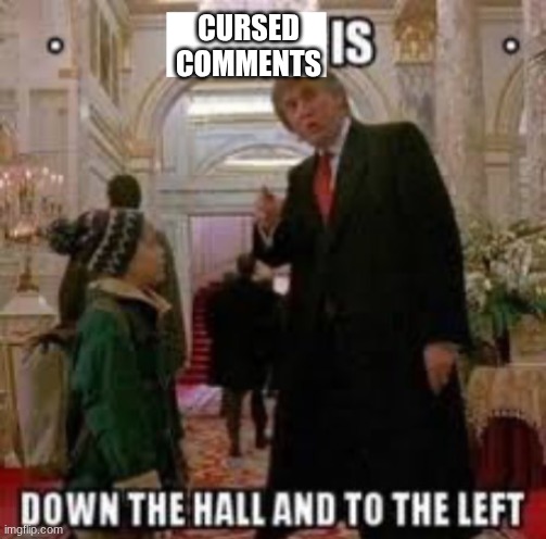 Fun is down the hall and to the left | CURSED COMMENTS | image tagged in fun is down the hall and to the left | made w/ Imgflip meme maker