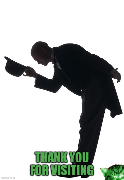 Polite Bow | THANK YOU FOR VISITING | image tagged in polite bow | made w/ Imgflip meme maker