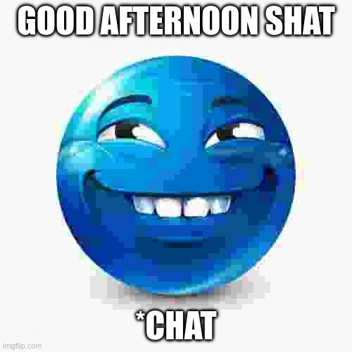 Smirke | GOOD AFTERNOON SHAT; *CHAT | image tagged in smirke | made w/ Imgflip meme maker