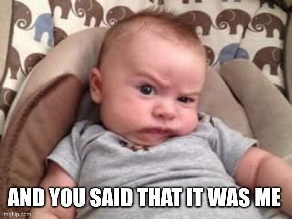 Stinky Face | AND YOU SAID THAT IT WAS ME | image tagged in stinky face | made w/ Imgflip meme maker