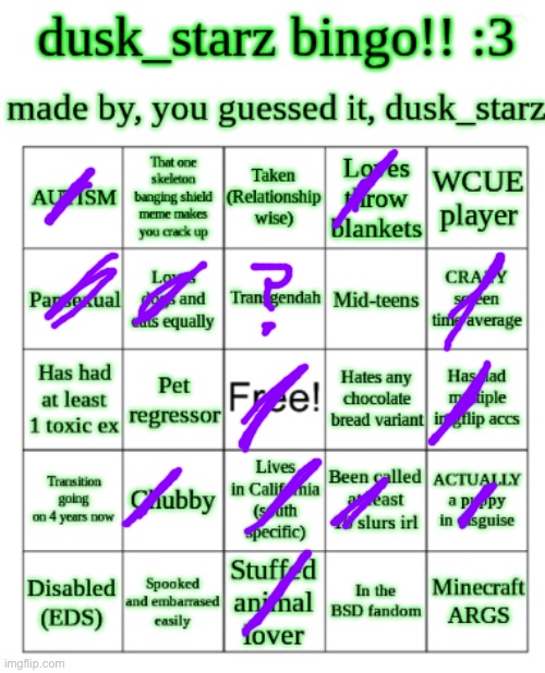 Head pats…. | image tagged in dusk_starz's bingo | made w/ Imgflip meme maker