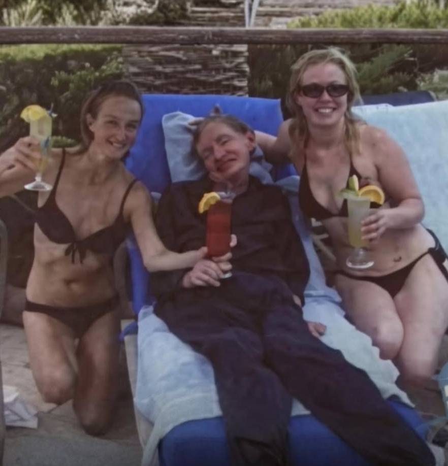 Stephen Hawking at an Orgy on Epstein Island Blank Meme Template
