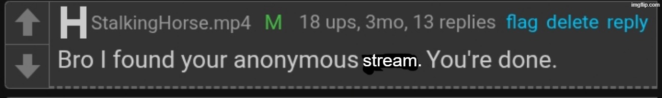 andrew found the anonymous stream | stream. | image tagged in what | made w/ Imgflip meme maker