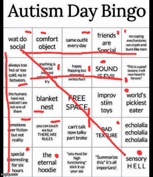 autism bingo | image tagged in autism bingo | made w/ Imgflip meme maker