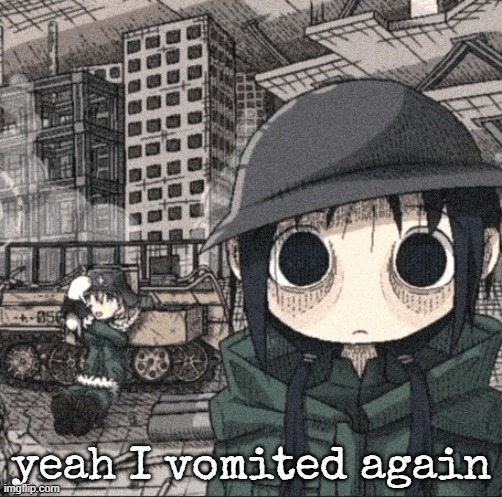 2000 yard stare | yeah I vomited again | image tagged in 2000 yard stare | made w/ Imgflip meme maker