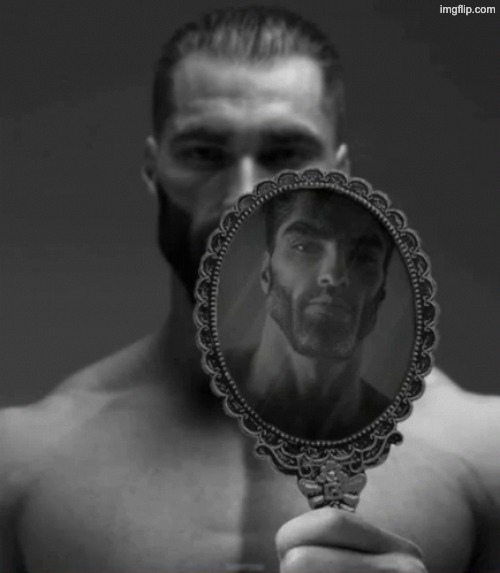 giga chad mirror | image tagged in giga chad mirror | made w/ Imgflip meme maker
