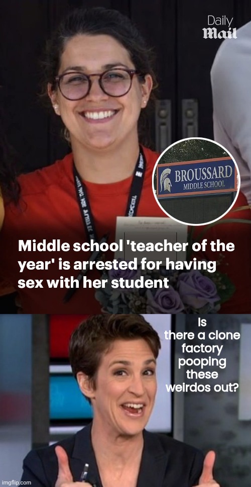 Is a Clone factory pooping out more Madcows? | Is there a clone factory pooping these weirdos out? | image tagged in rachel maddow,clones | made w/ Imgflip meme maker