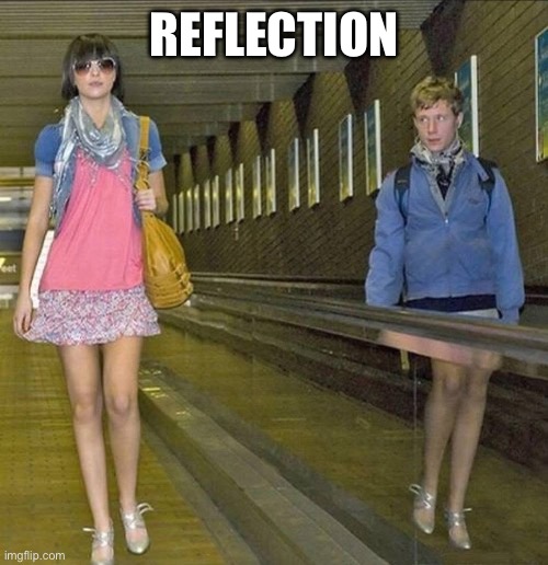 Twins? | REFLECTION | image tagged in reflection,twins | made w/ Imgflip meme maker