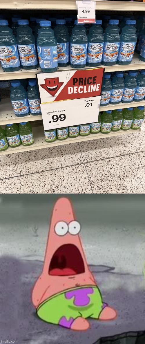 cheap shi | image tagged in suprised patrick,funny,memes,funny memes,relatable,price | made w/ Imgflip meme maker