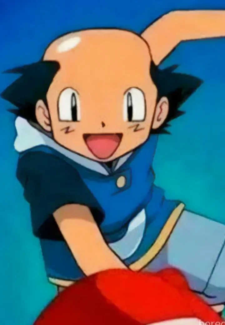 bald Ash Ketchum Blank Meme Template