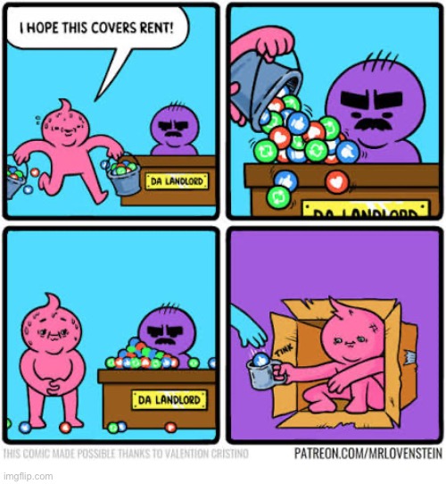 Mr. Lovenstein | image tagged in comics,mr lovenstein,landlord,rent,logos,payment | made w/ Imgflip meme maker