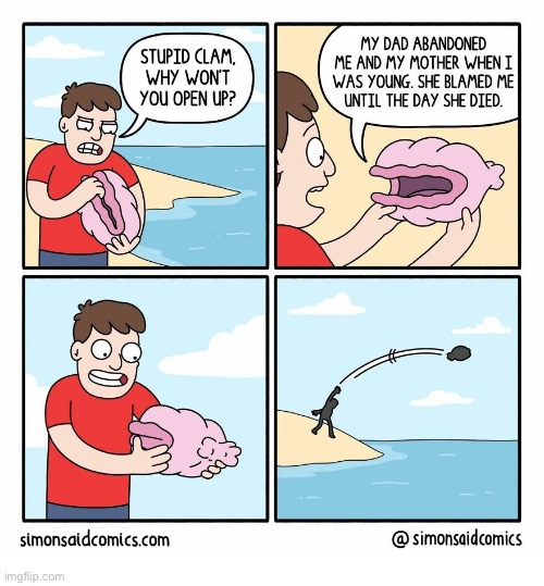 Simon Said Comics | image tagged in comics,simon said,clam,island,open up,throw it back | made w/ Imgflip meme maker