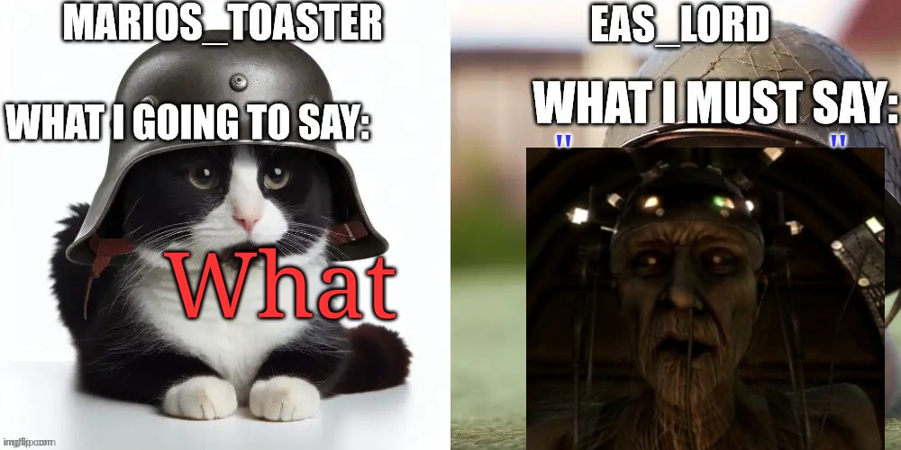 EAS_lord and marios_toaster | "                     "; What | image tagged in eas_lord and marios_toaster | made w/ Imgflip meme maker