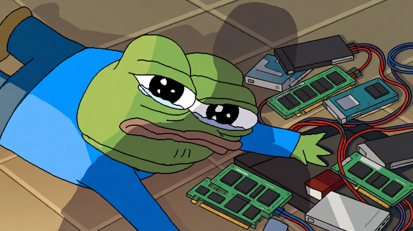 Pepe Tumble with a Server Blank Meme Template