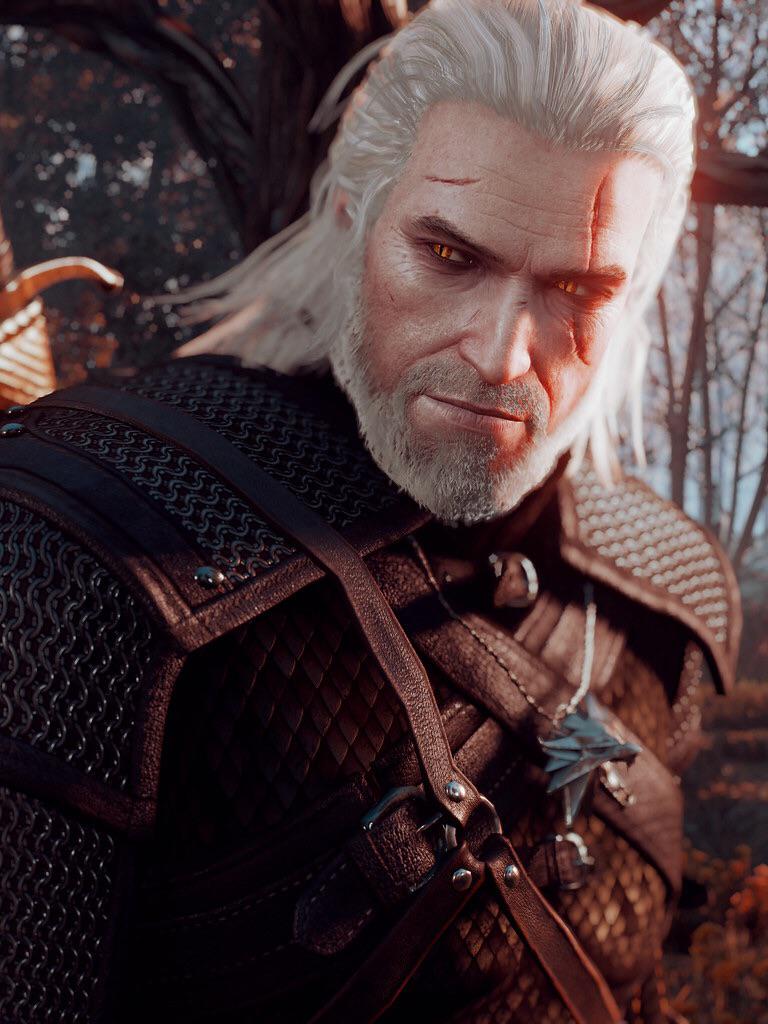 Geralt looking cool Blank Meme Template