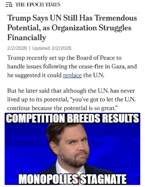 Pressuring them into the capitalist world. Feeling that your future is safe no matter what, makes them famously slow | image tagged in jd vance side eye,donald trump,politics,united nations | made w/ Imgflip meme maker